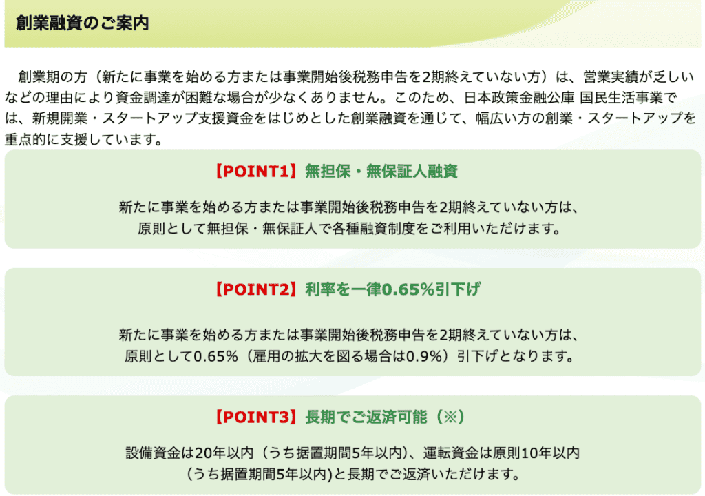創業融資のご案内 画像