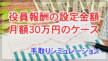 役員報酬を月額30万円に設定する場合の手取りシミュレーション