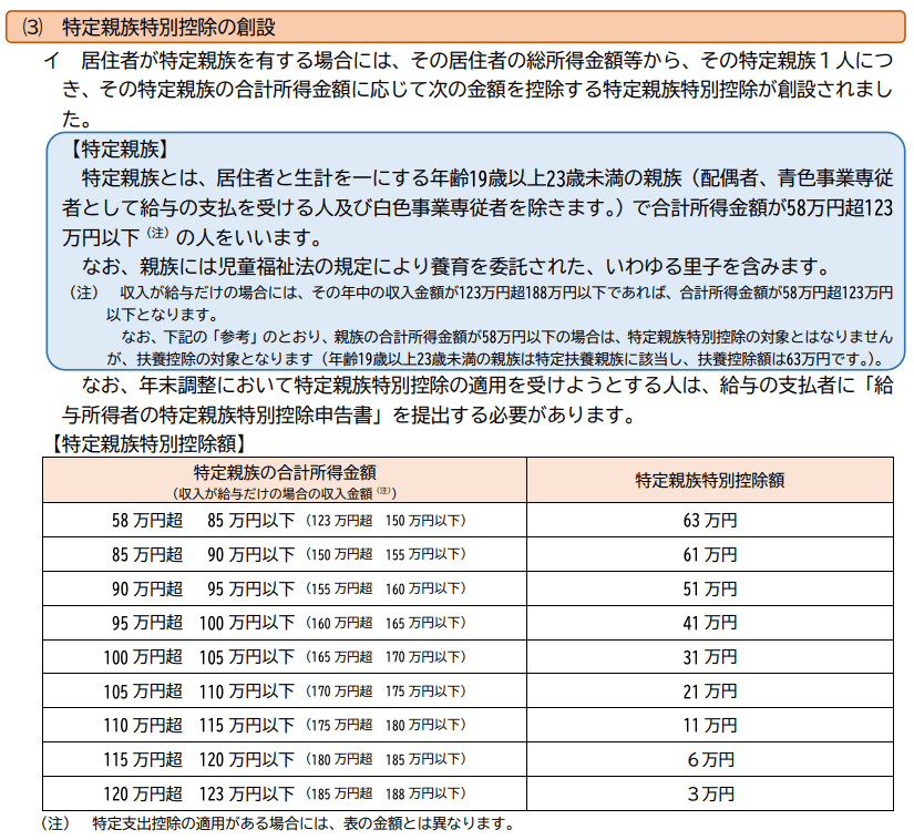 特定親族特別控除の創設 画像