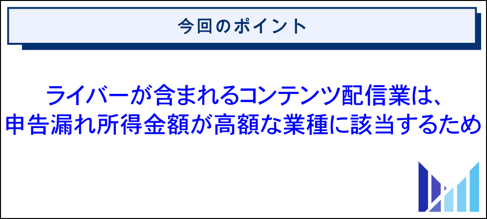 ライバーの収入を確定申告しないと税務調査の対象になりやすい理由 画像